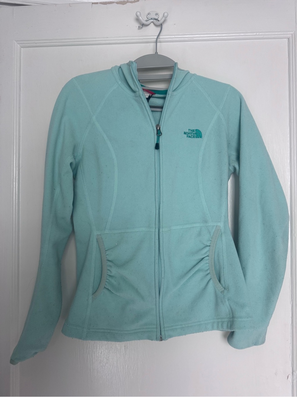 The North Face Women’s Mint Blue Full-Zip Fleece Hoodie